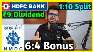 NMDC Stock Bonus Declared 🚨 HDFC Bank • Stocks Declared High Dividend Bonus amp Split [upl. by Connelley236]