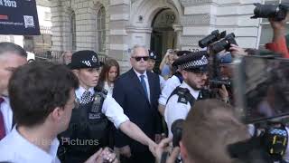 Huw Edwards runs chaotic media gauntlet to court with police escort [upl. by Armillia]