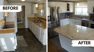 Living in a Remodel  Kitchen Wall Removal  Renovation Timelapse [upl. by Estella]