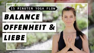 Yoga Flow für Balance Kraft amp Beweglichkeit  15 Min Vinyasa Flow  Mittelstufe [upl. by Hasile102]