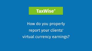 Tax Help with TaxWise  Virtual Currency [upl. by Albertson]