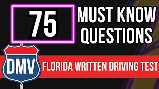 Florida DMV Written Driving Test 2024 75 Must Know Questions [upl. by Scarlet]