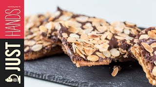 Chocolate Caramel Saltine Florentines  Akis Petretzikis [upl. by Einhpad276]