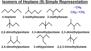 Organic Chemistry  Ch 1 Basic Concepts 13 of 97 Isomers of Heptane 9 Simple Representation [upl. by Paddy]