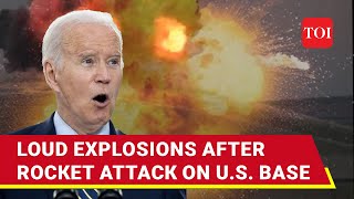 US Military Base Bombed Loud Explosions Heard After Big Rocket Attack In Syria [upl. by Enovaj813]