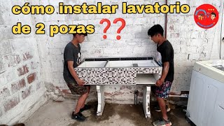 cómo hacer instalación de un lavatorio de dos pozas cómo instalar pozos de concreto [upl. by Kendry]