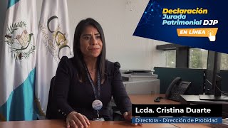 La Lcda Cristina Duarte comparte información importante sobre la presentación de la DJP en línea [upl. by Mireille]