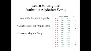 Learn the Inuktitut Alphabet Song [upl. by Setiram180]