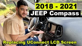 DIY 2017 2018 2019 2020 2021 Jeep Compass Replacing 84”UConnect LCD Screen [upl. by Troy]