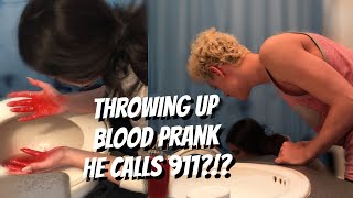 COUGHING UP BLOOD PRANK ON BROTHER He calls 911 extreme [upl. by Carnahan769]