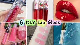 How To Make Lip Gloss At Home  DIY 6 Different Types Of Lip Gloss  Homemade Lip Gloss [upl. by Areemas]