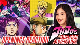 WHAT IS THIS SHOW  JoJos Bizarre Adventure All Openings 111 UNCUT Reaction [upl. by Enilrek]