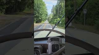 Cummins NTC 335 T590 turbo kenworth log truck loud Jake brake down hill [upl. by Dao]