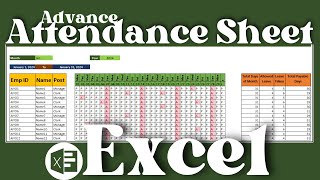 Excel attendance Sheet  Employee attendance Sheet in Excel  Automated attendance sheet in excel [upl. by Naji]