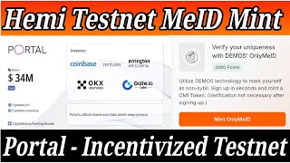 Hemi Network New Task amp Portal  Incentivized Testnet 100 Profit Soon [upl. by Verras]