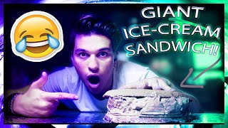 GIANT COOKIE ICECREAM SANDWICH DIY [upl. by Dempstor]