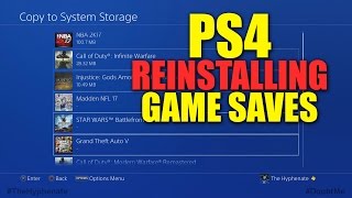 How To Reinstalling PS4 Game Saves  USB Flash Drive amp Playstation Plus [upl. by Dowzall932]