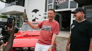 Winning a 1967 Red Mustang Fastback Aussie Veteran is STOKED [upl. by Cal]