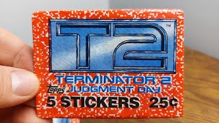 Terminator 2 Sticker Pack Opening  Trading Cards [upl. by Uah]