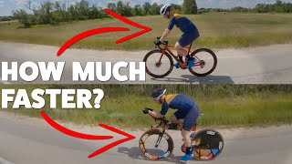 TRIATHLON BIKE vs ROAD BIKE Exact Time Saving for Every Distance Race [upl. by Rotciv]