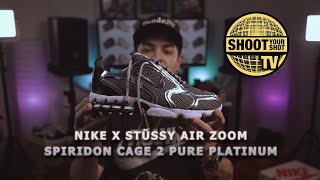 Nike x Stussy Air Spiridon Cage 2 Pure Platinum unboxing and review [upl. by Quigley]