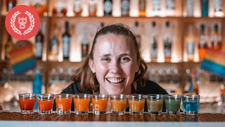 Rainbow Shots Recipe  European Bartender School [upl. by Niloc954]