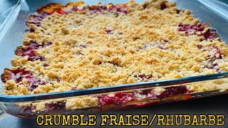 🍎❤️ CRUMBLE FRAISES RHUBARBE  RECETTE FACILE POUR DÉBUTANT [upl. by Gem]