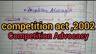 COMPETITION ADVOCACY COMPETITION ACT2002 परिभाषा एवं महत्व [upl. by Shelburne]