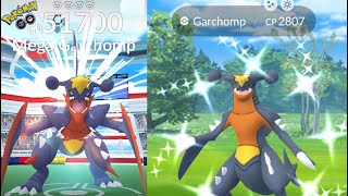 WE CAUGHT SHINY GARCHOMP POKÉMON GO MEGA GARCHOMP RAID DAY [upl. by Aural]