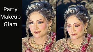 Party makeup Glam look tutorial step by step [upl. by Lenoel]