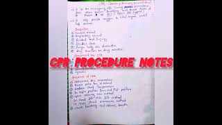 🏥CPR procedure 🏥 cardio pulmonary resuscitation। Bsc nursing classes ❤️ [upl. by Zielsdorf]