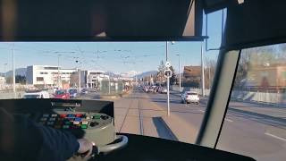 Tram Cab Ride Ligne 18 du tramway de Genève  CERN ➡ LancyBachetGare [upl. by Burkley]