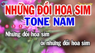 Karaoke Những Đồi Hoa Sim Tone Nam  Dm  Nhạc Sống Mới  Karaoke Tuấn Kiệt [upl. by Wemolohtrab]