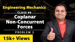 Coplanar NonConcurrent force  Problem  2  Resolution and composition of forces  Engg Mechanics [upl. by Myra]