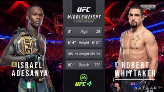 ISRAEL ADESANYA VS ROBERT WHITTAKER 2 FULL FIGHT UFC 271 [upl. by Savihc]