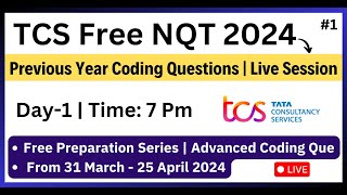 TCS Coding Questions  Day1  TCS NQT 2024 Preparation  Free Preparation Previous Year Questions [upl. by Terchie611]