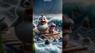 Evolution Of Chicken 🔥 The Chicken and the Hippo are Stranded in the Vast Ocean chicken cute [upl. by Nosnah]