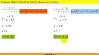 Wyznaczanie dziedziny funkcji  Zadanie  Matfiz24pl [upl. by Onofredo]