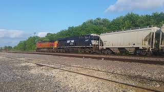 BNSF and NS Lashup on an Empty Sand Train [upl. by Adnamaa938]