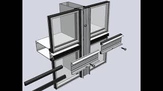 How to make Aluminum Window for Front Facade II Curtain Wall Stick System Window II Window Making [upl. by Trebla]