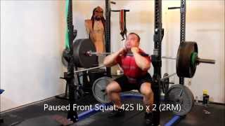 Paused Front Squat 425 lb x 2 2RM [upl. by Nawj]