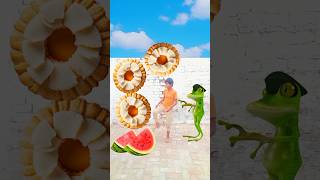 vfxshortsSpinning biscuit watermelon mango lichi grapes funny [upl. by Nannerb602]