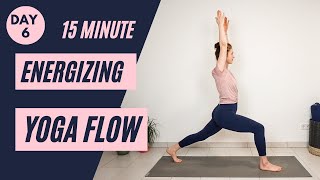 15 min ENERGIZING BEGINNER YOGA FLOW  Day 6  Beginner Yoga Challenge  Yoga with Uliana [upl. by Ylrbmik]