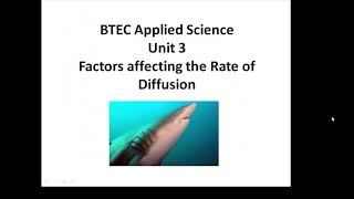 BTEC Applied Science Unit 3 Factors Affecting Diffusion [upl. by Draper]