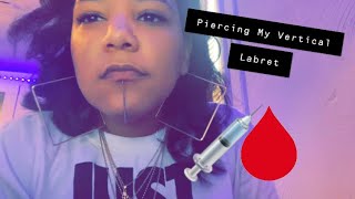 PIERCING MY VERTICAL LABRET AT HOME GONE WRONG 2022 [upl. by Ilellan]