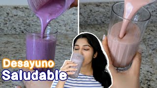 ▶️Batidos SALUDABLES para desayunar 🍓 EN 5 MINUTOS Receta facil [upl. by Lonier]