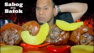 Hamonadong Pata Ng Baboy Mukbang Philippines Collab with hungryvohn [upl. by Nylhtiak246]