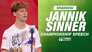 Jannik Sinners Shanghai Masters Championship Speech  2024 Shanghai Championship [upl. by Zweig]