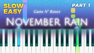 Guns N’ Roses  November Rain  SLOW EASY Piano TUTORIAL PART 1 by Piano Fun Play [upl. by Edgard]