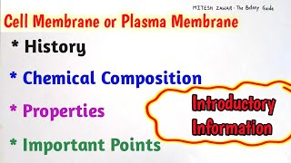 Cell Membrane Introduction  Plasma Membrane  History Chemical Composition and Properties  NEET [upl. by Hillari]